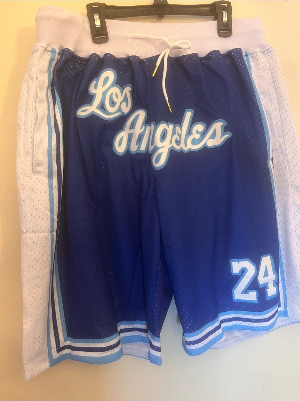 LA lakers shorts kobe script bottoms embroidered basketball